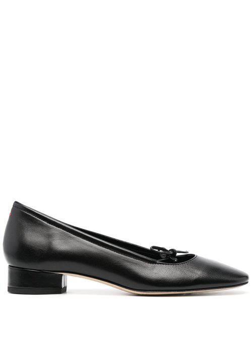 Self-tie leather pumps - Black