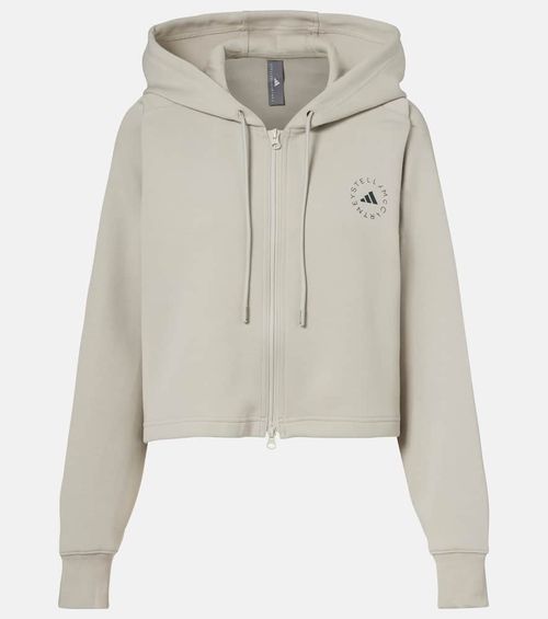 Logo cotton-blend jersey hoodie