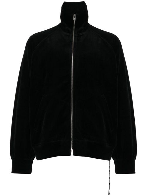 Zip-up velour sweatshirt - Black