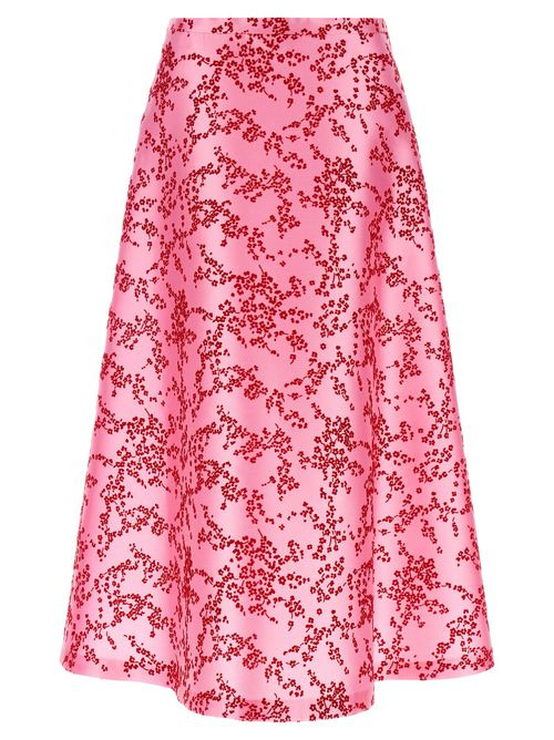 Mikado Floral Skirt — Pink