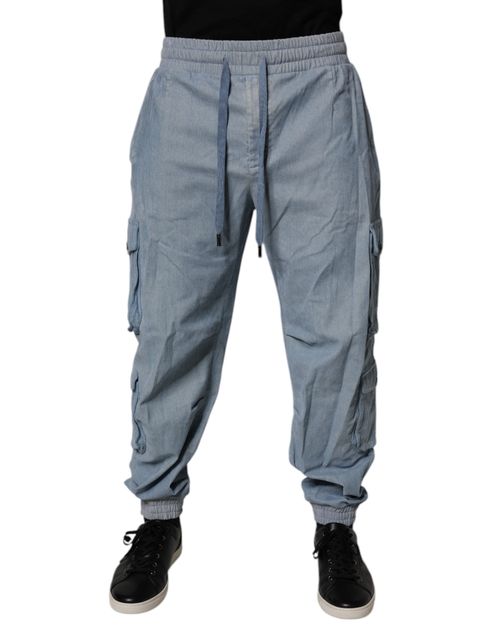 Cotton Stretch Cargo Jogger — Blue