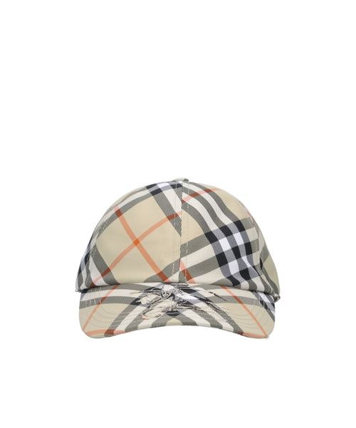 Equestrian Knight-appliqué checked cap