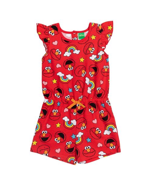 Elmo Toddler Girls' Sleeveless One Piece Romper - Elmo red