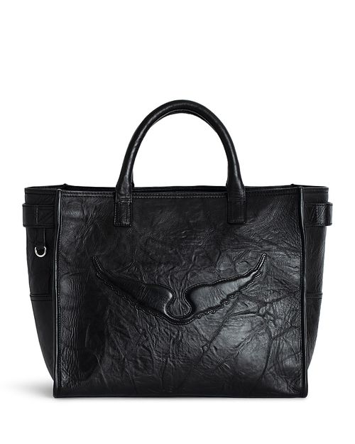 Angel Wings Crinkle Leather Tote Bag