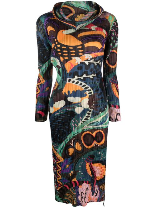 Snowrunner graphic-print midi dress - Black