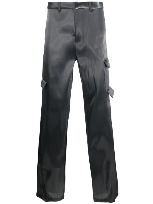 Liquid Metal straight-leg cargo trousers - Grey