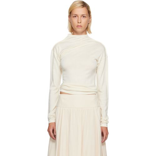 Off-White Wool Blend Draped Knit T-shirt