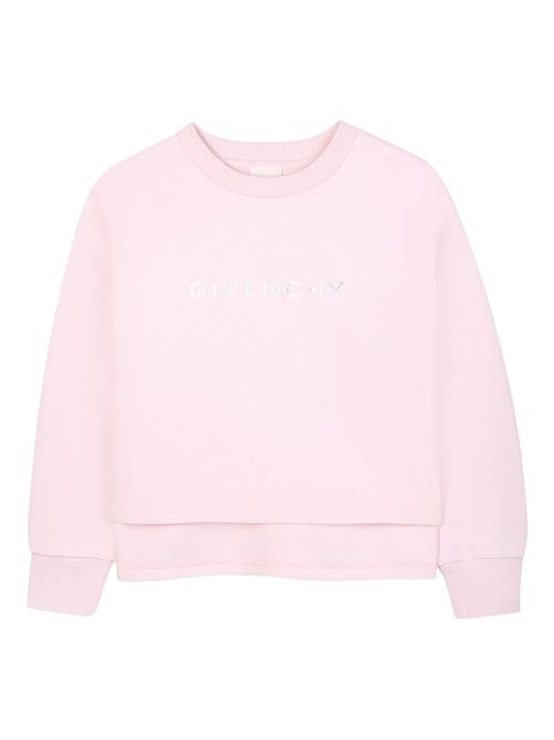 Girls' Mini Printed Logo Sweater with Ribbed Hems