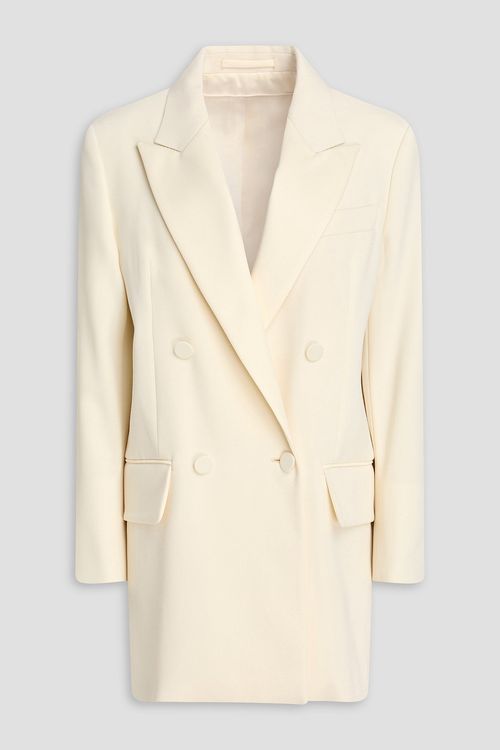 Monica double-breasted grain de poudre wool-blend blazer - White - IT 46