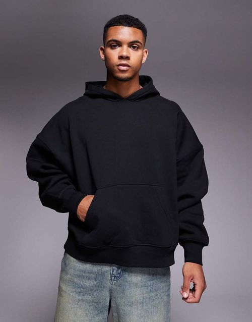 Premium heavyweight extreme oversized hoodie in black