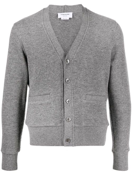 Waffle-knit cashmere cardigan - Grey