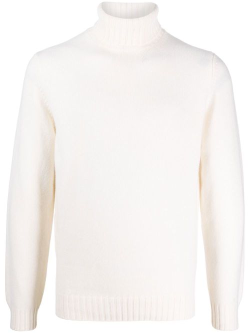 Fine-knit roll-neck jumper - Neutrals