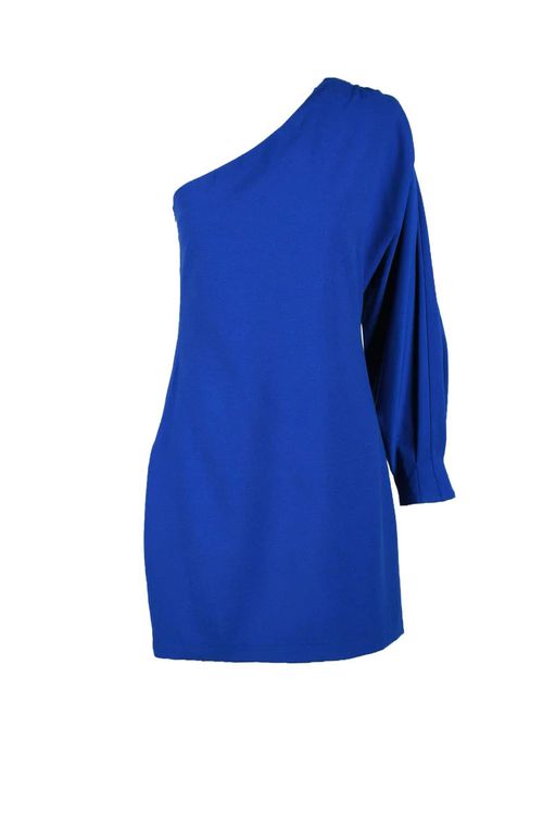 Blue Mixed Fabric Dress