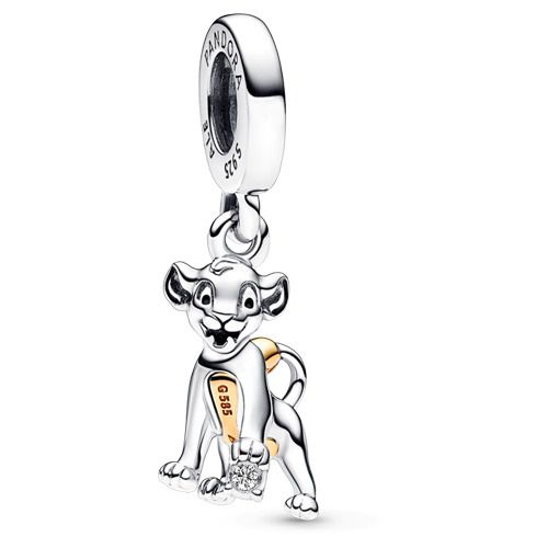 Ladies Sterling Silver Disney 100Th Anniversary Simba Dangle Charm