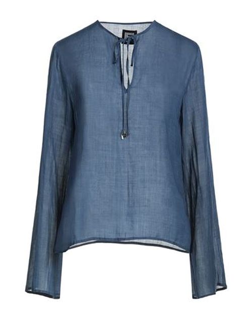 Woman Top Blue Size L Ramie