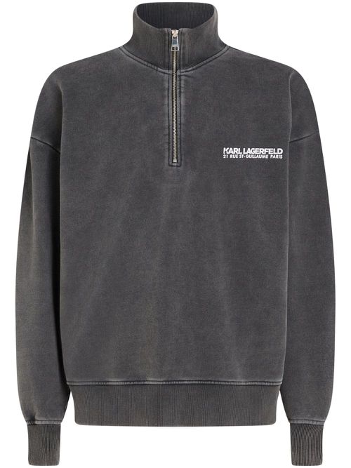 Half-zip organic cotton sweatshirt - Grey