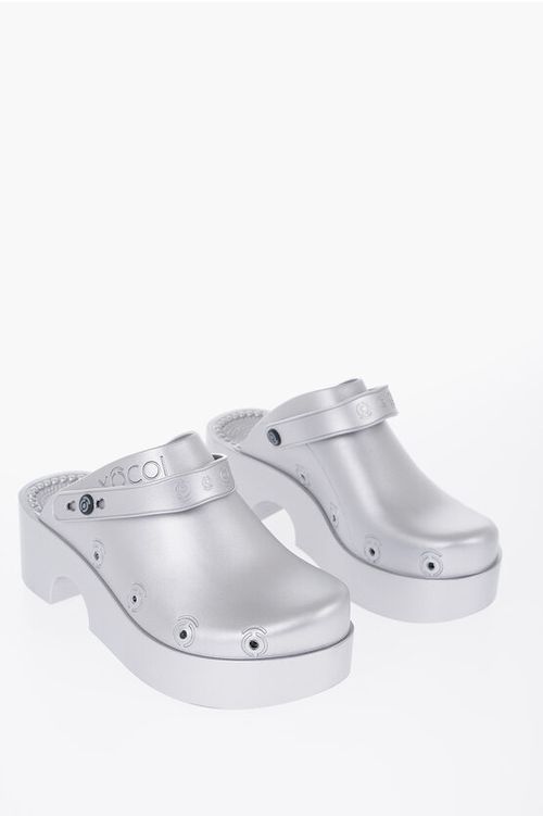 Recycled Rubber Slingback Mules with Platform Sole 5cm