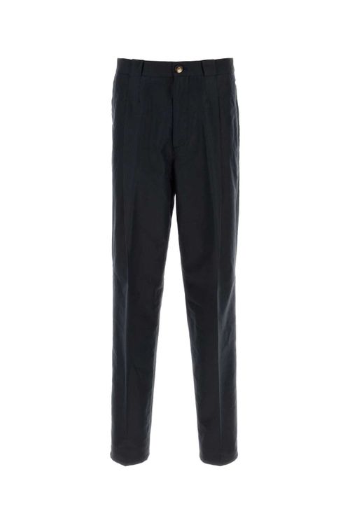Cotton Linen Trousers — Black