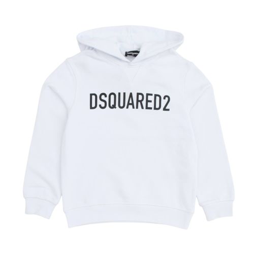 Girls White Logo Hoodie