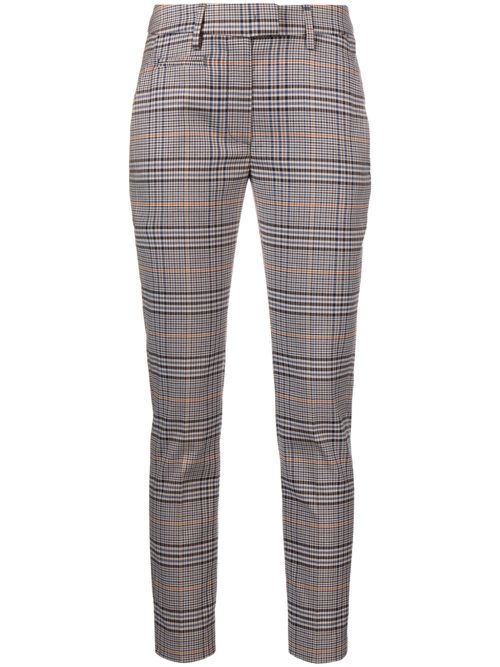 Plaid cropped trousers - Blue