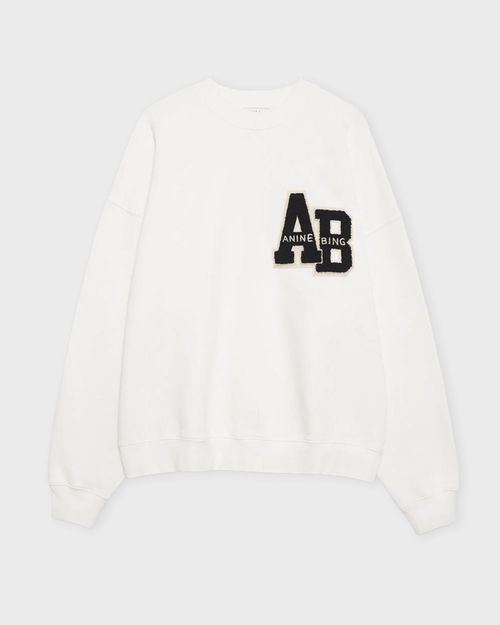 Anine Bing Sweatshirt Miles Letterman Offwhite