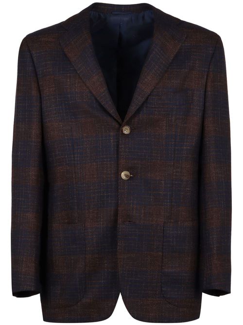 Check-pattern blazer - Blue