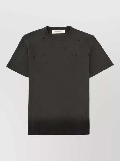Golden Goose - heart detail t shirt distressed style