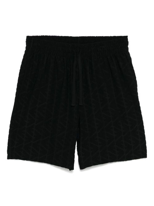 Logo-embroidered shorts - Black