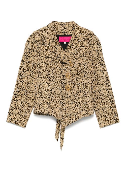 1980s jacquard-pattern jacket - Black