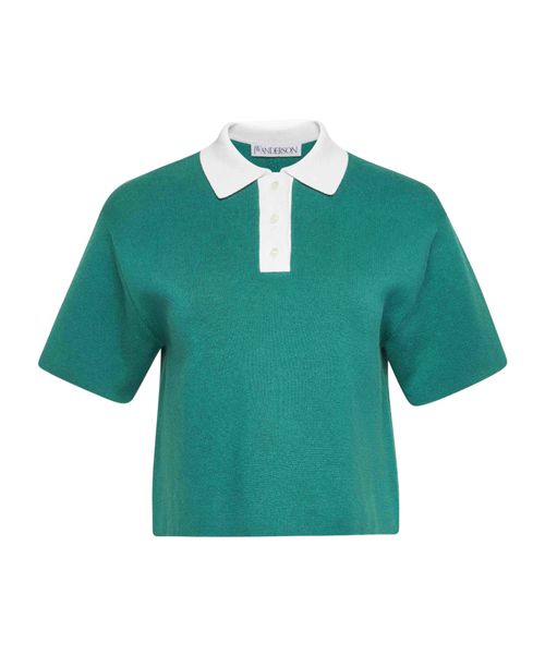 Cropped polo shirt