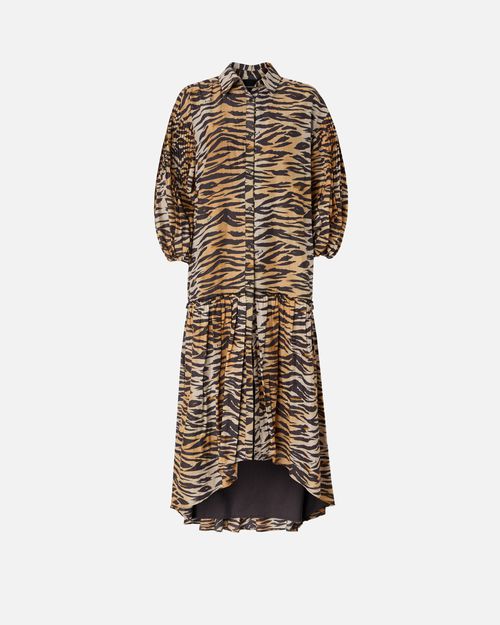 Long dress with buttons and animal print - 36