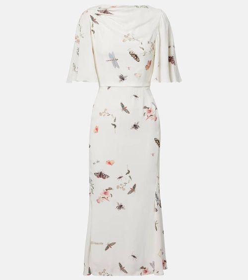 Printed crêpe midi dress