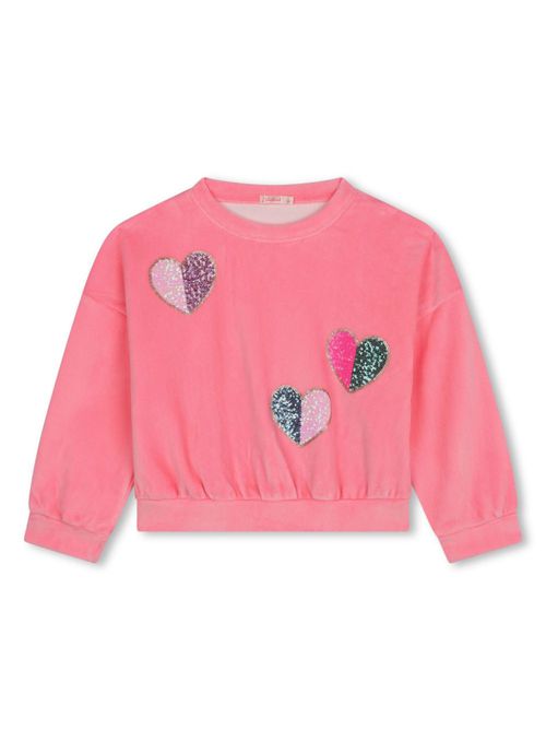 Sequin-embellished velvet sweatshirt - Pink