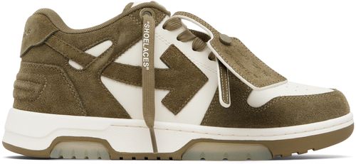 & Khaki Out Of Office Calf & Suede Sneakers