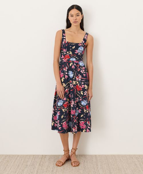 Women's Dayspring Blooms Multi Fit & Flare Square Neck Dre