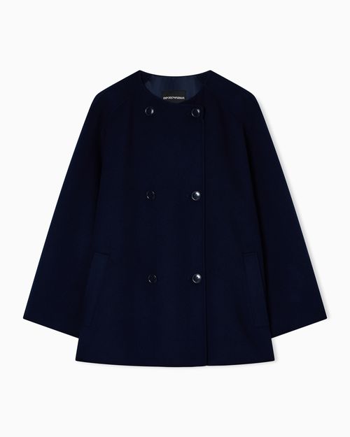 Double-breasted wool and cashmere pea coat