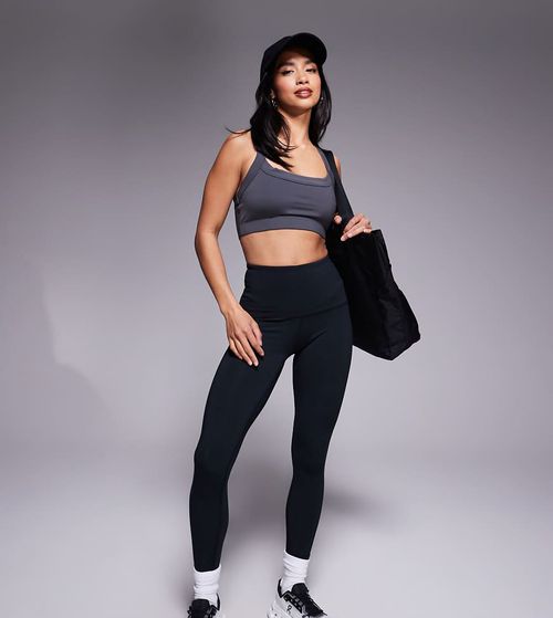 Petite Icon active bum sculpt high waist gym legging with inner pocket in black