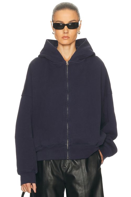 GRLFRND Zip Hoodie in Navy - Navy. L also in M, S, XL
