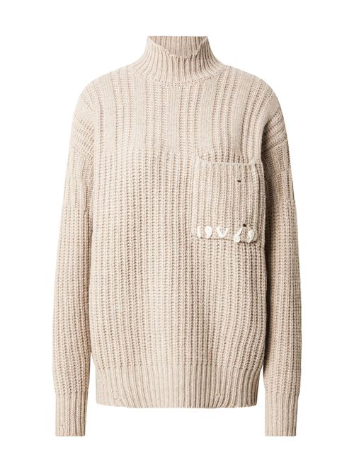 19V69 ITALIA Pullover 'Rosanna' grigio chiaro / bianco