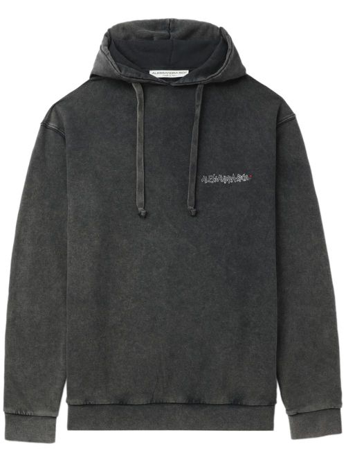 Graphic-print cotton hoodie - Grey