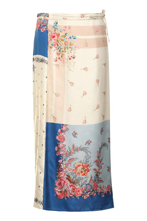 Peggi Printed Silk Wrap Skirt