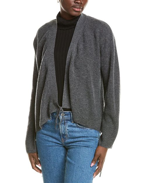 Brodie Cashmere Wool & Cashmere-Blend Ribbed Wrap Cardigan