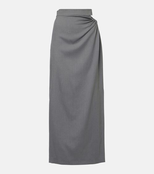 Wool and silk maxi skirt