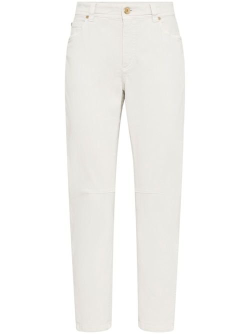 Mid-rise tapered-leg jeans - Neutrals