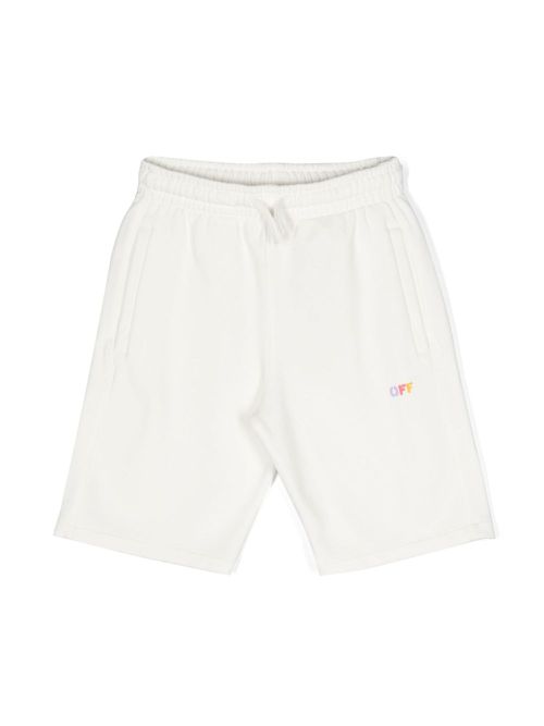 Diag-stripe-print cotton shorts