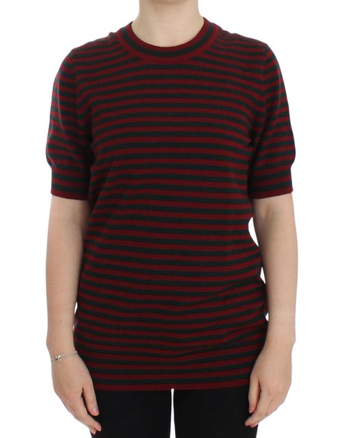 Striped Cashmere Sweater — Red