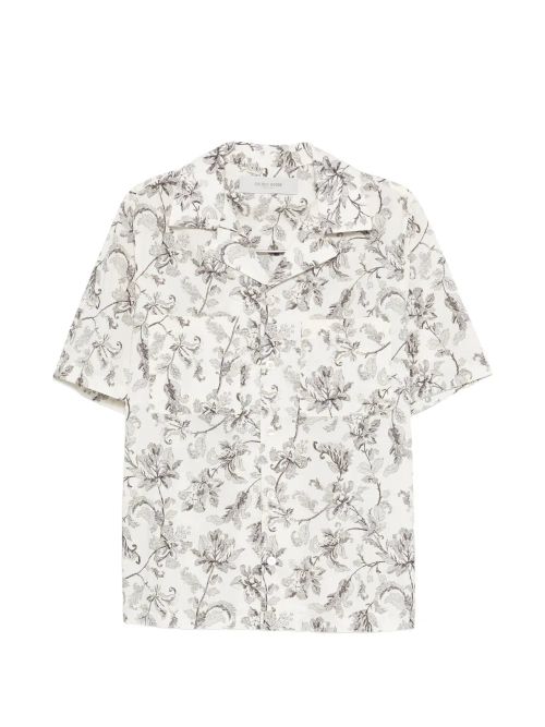 Floral-Print Shirt — Ivory