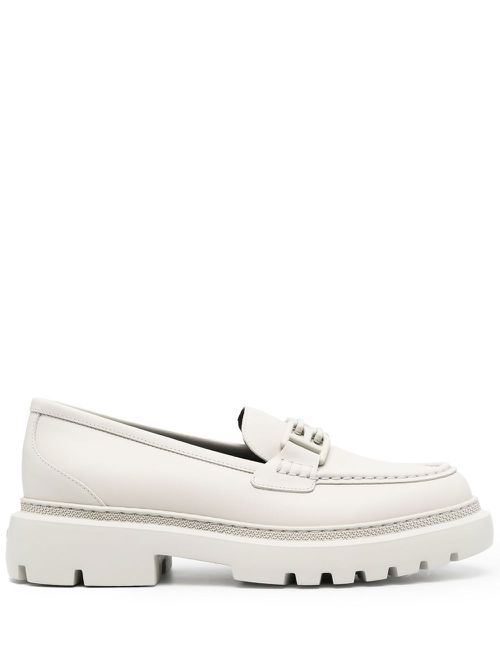 Tonal logo-plaque loafers - Neutrals