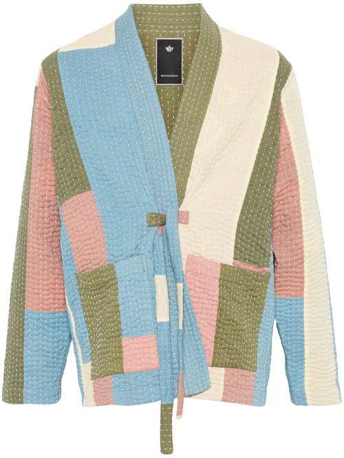 Patchwork Kimono shirt jacket - Blue