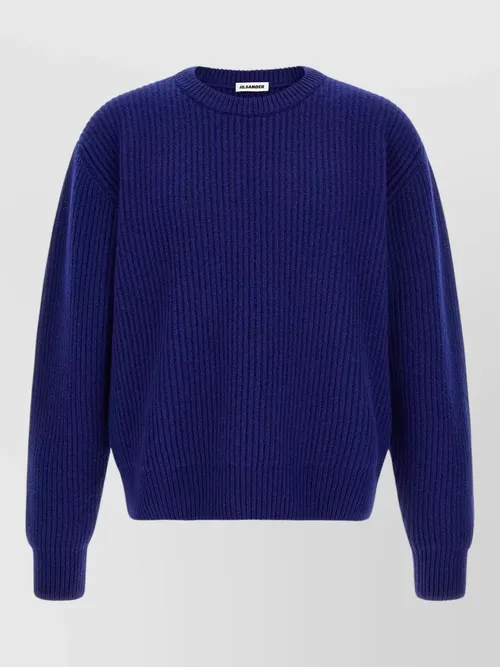 Jil Sander - fisherman rib knit crew neck sweater